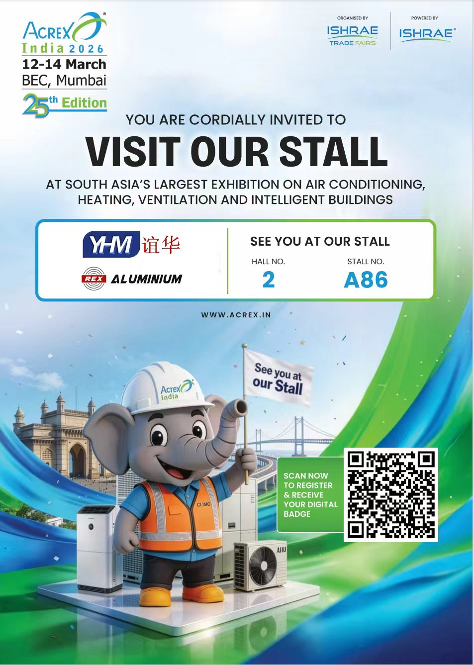 yhm & rex aluminiumがacrex india 2026に出展します!